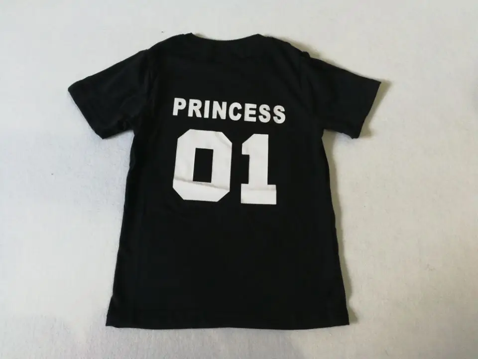 Family Look Short sleeved T-shirt Father Son Mother and Daughter Clothes 01 King Queen Prince Princess Family Matching Outfits - Цвет: Princess 01