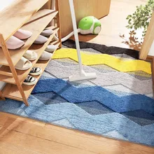 Современные Геометрические мягкие двойные плюшевые водопоглощающие коврики, коврик для ванной комнаты, нескользящий коврик для гостиной, прихожей, кухни