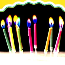 Kreatywny szczęśliwy świeca urodzinowa 6 sztuk Party Festival kolorowe płomienie tanie tanio CN (pochodzenie) Aromaterapia Kubek w kształcie Na urodziny Świeca zwykła Kolorowy płomień Wosk parafinowy