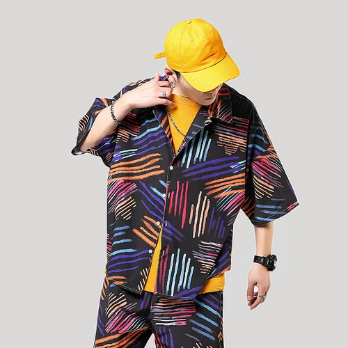 Мужская Летняя Пляжная гавайская рубашка, брендовые рубашки с коротким рукавом и цветочным принтом, мужская повседневная одежда для отдыха, Camisas, большие размеры 5XL - Цвет: C120 black