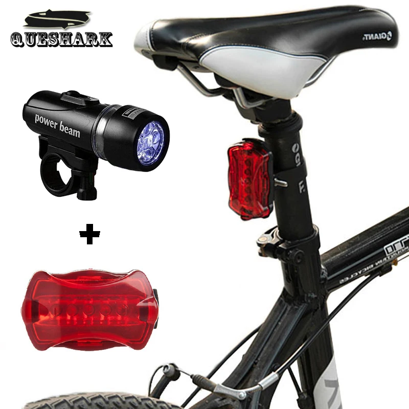 Bicycle COB LED Bike Cycling Front Rear Tail Light+5LED White Light Lamp