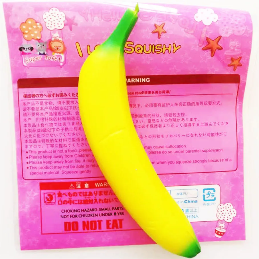 Cute Banana Squishy Super Slow Rising Jumbo Simulation Fruit Straps Soft Cream Scented Stress Relief Squeeze 3