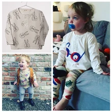 1-7Y Bobo Choses Baby Boys Girls T Shirts Autumn Winter New Cotton Children Kids Glasses Rabbit Sweatshirts Long Sleeve Tops Tee