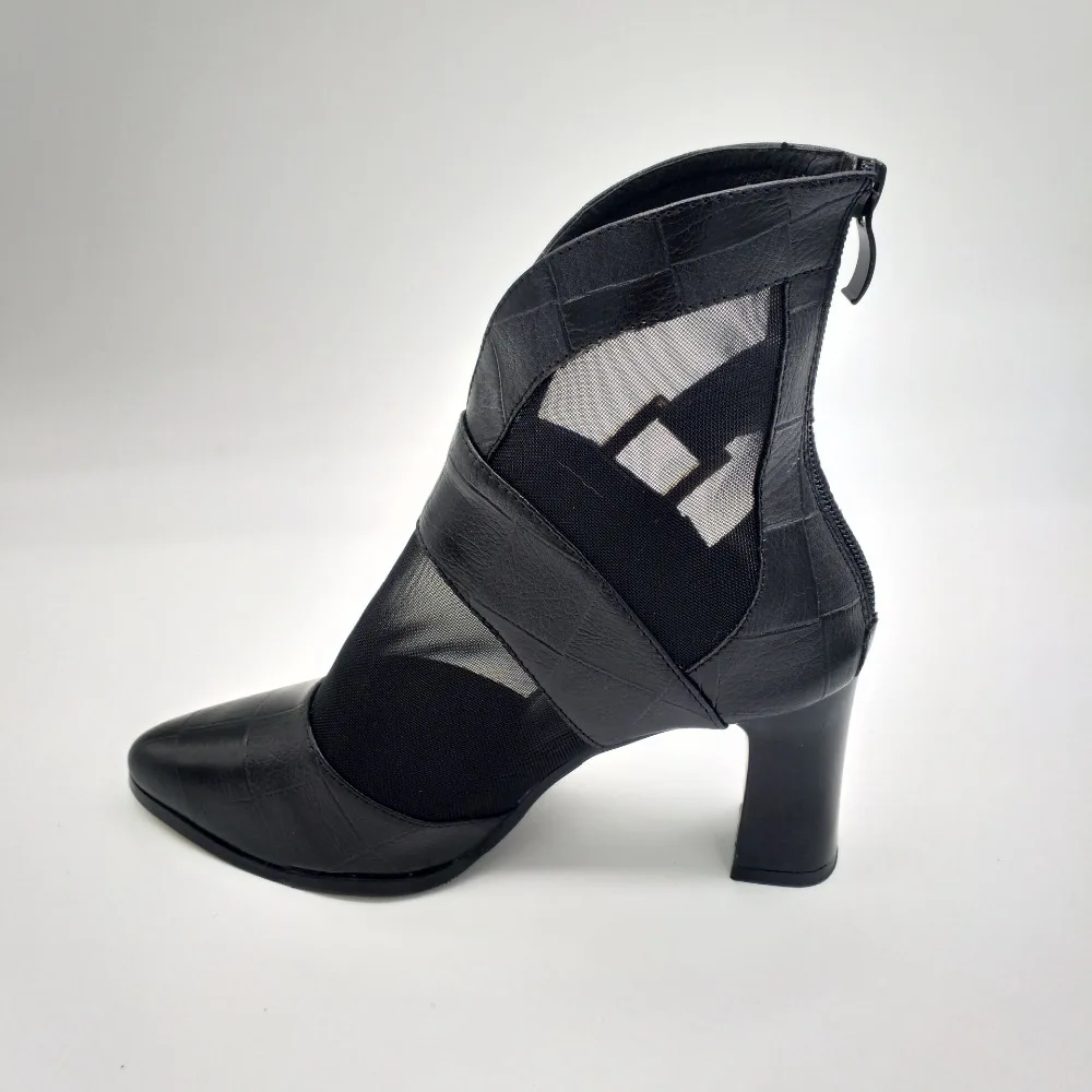 JINJOE/Женская обувь; ботильоны из сетчатого материала; короткие босоножки на высоком каблуке; пикантные модельные туфли-лодочки; очень удобные вечерние туфли-гладиаторы