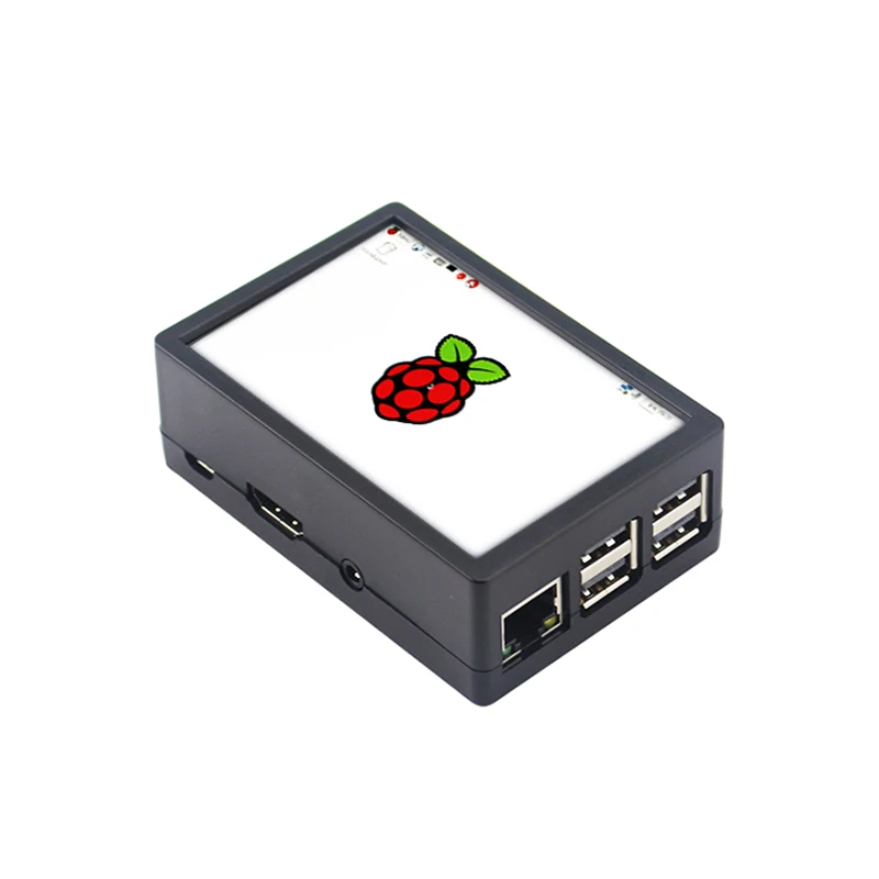 Новый Raspberry Pi 3 Модель B + Чехол черный серый АБС-пластик коробка для 3,5 дюймов сенсорный экран двойное использование + вентилятор охлаждения