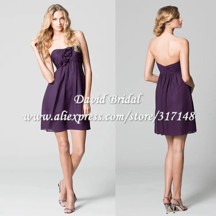 Yag626 Empire Strapless Eggplant Dark Purple Bridesmaid Dress Short Yag626 Empire Strapless Eggplant Dark Purple Bridesmaid Dress Short In Dresses From Weddings Events On Aliexpress Alibaba Group