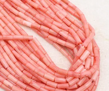 

4x8mm Pink Coral Tube Loose beads 15.5", Min. Order is $10,we provide mixed wholesale for all items !