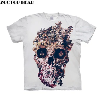 

Mechanical Flower Skull by ALI Artist Mens Tshirts 3D Prints tshirt Brand Casual Short Tees Tops Clothing Drop Ship ZOOTOP BEAR