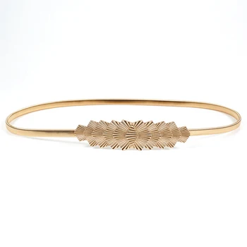 

18PCS/LOT SINGYOU Women Gold Metal Buckle Belt Thin Stretch Elastic Belt Strap Summer Dress Wasit Belt for Women