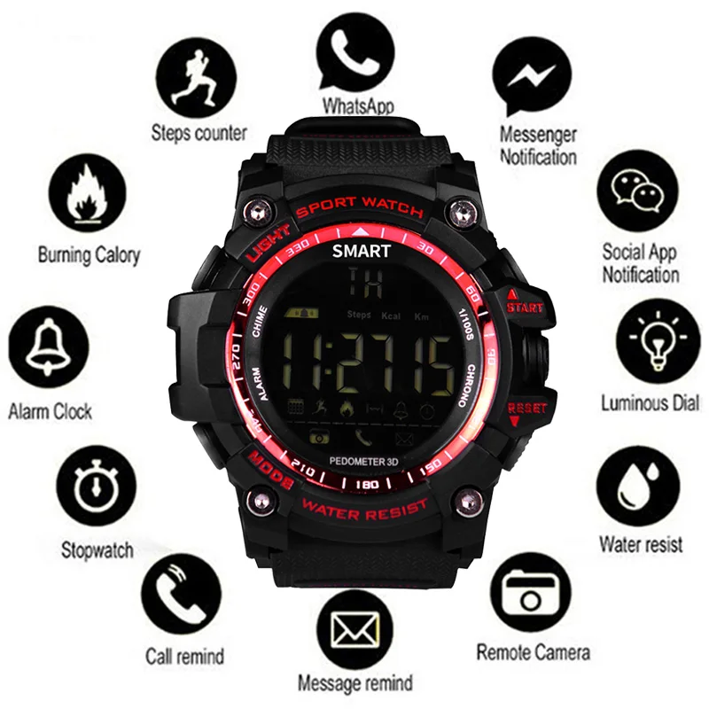 

Men Smart Watch Pedometer Sport Bracelet Waterproof Man Wrist Stop Watch Intelligent Bluetooth Calorie Step Counter Smartwatch