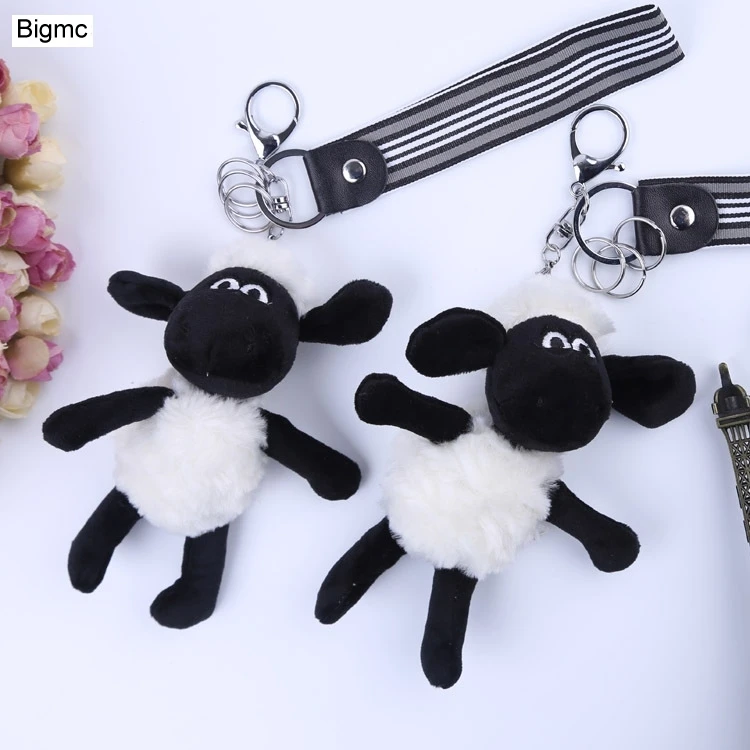 

New Sheep Fur Key Chain New Pompom Animal Plush keychain Car key Ring sheep bag Fashion Phone Key Holder gift jewelry K1263