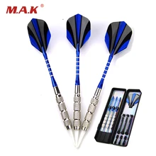 3 шт. 18 г высокое качество железа оцинкованные безопасные прямые дротики с голубой Алюминиевый Дартс трубка пять веревок для игра в помещении