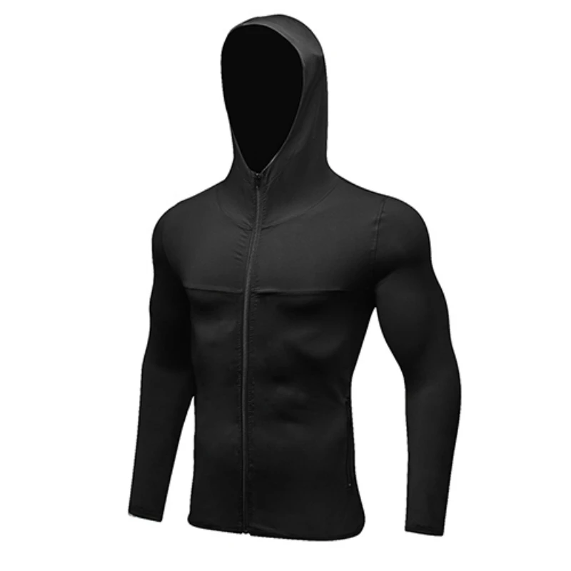 

2019 New Mens Running Jackets Fitness Sports Coat Soccer Outdoor Training Gym Corset Hoodies Thin Quick Dry Reflective Zipper