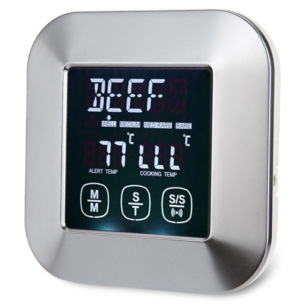 

Touch Screen Food Cooking Thermometer Timer Digital Barbecue Timer Alarm With Probe Meat Thermometer BBQ Temperature Gauge