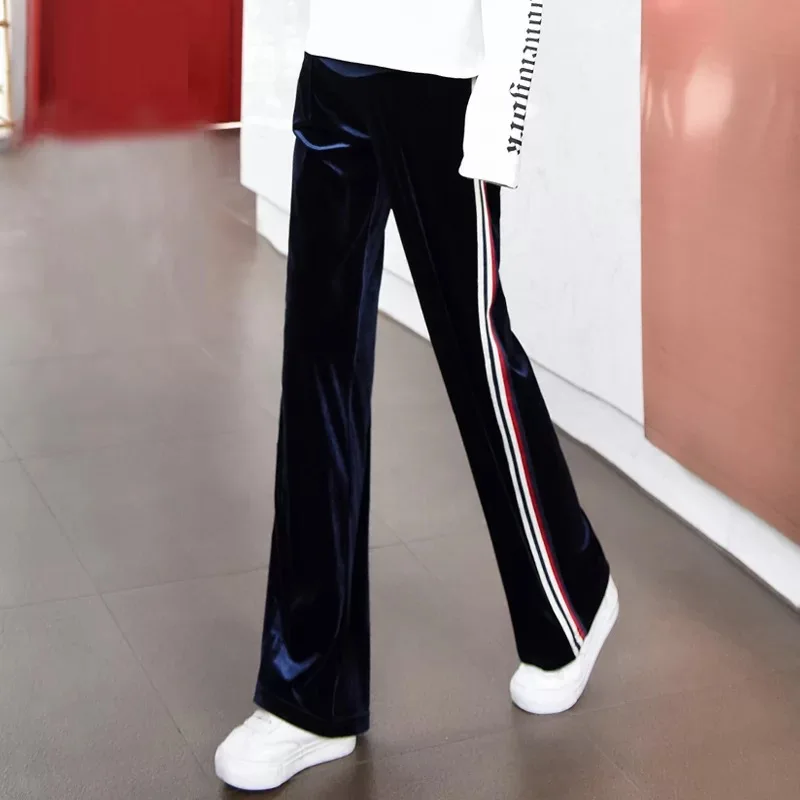 

Wide Leg Velour Maternity Pants Elastic Waist Belly Pants Clothes for Pregnant Women Autumn Winter Casual Sports Pregnancy