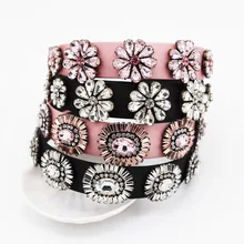 Новая барочная головная повязка цвет страз Роскошные геометрические дикие Модные свадебные аксессуары для волос 983