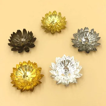 

30mm Vintage Filigree Flower Charms 4 Layer 3D Lotus Spacer Beads Caps Blanks Bu Yao Hair Sticks DIY Jewelry Findings