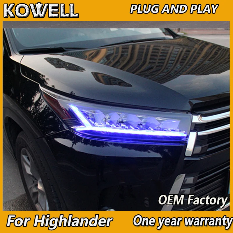Автомобильный стайлинг фары Toyota Highlander 2018 Новый клугер/highlander все светодиодный ные