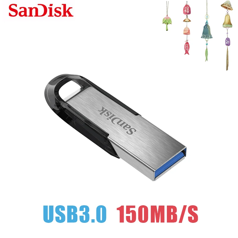 SanDisk USB флешка 128 ГБ 130 МБ/с. ULTRA FLAIR Memory Stick флэшки 64 ГБ флешки 3,0 32 ГБ флэш-накопитель Автомобильный ключ USB Disk ПК