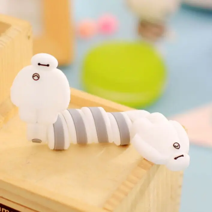 CUSHAWFAMILY Модные полосы мультфильм животных моталки уха механизм хранения линии концентратор Многофункциональный кабели для получения сумка Клип - Цвет: Big White