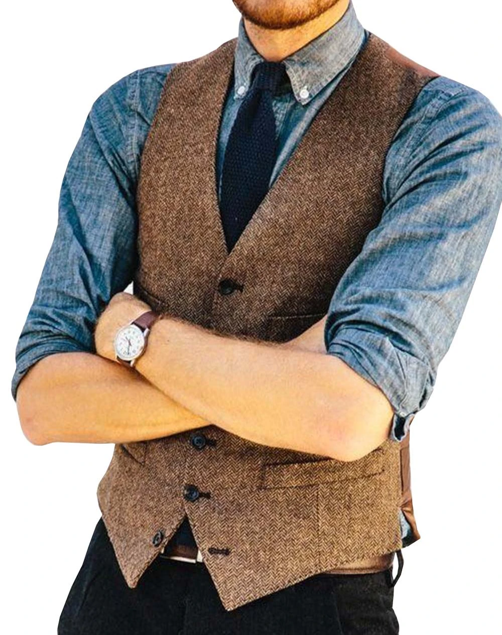 Hombre Chaleco de Vestir Formal de Negocioschaleco de traje de moda Hombre Chaleco de Vestir Formal de Negocioschaleco de traje de moda