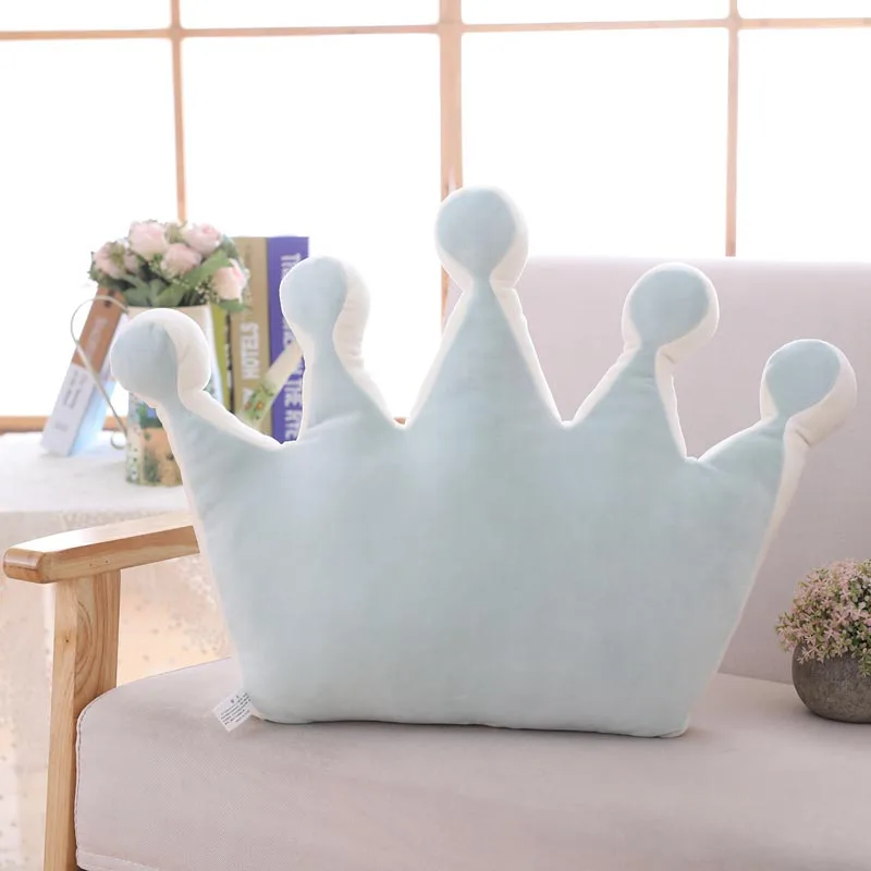 Корона плюшевая подушка красочная мягкая плюшевая игрушечная Корона домашний диван декоративная подушка детские игрушки подарок на день рождения для девушки - Цвет: green 42cm