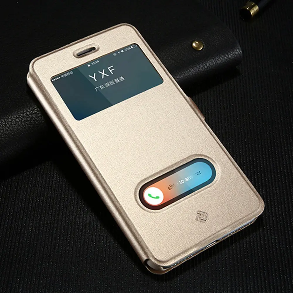 Kisscase флип-Чехлы Магнитный вид из искусственной кожи чехол для samsung Galaxy S8 Plus S7 S6 Edge Note 4 5 S4 S5 подставка держатель чехол - Цвет: Gold