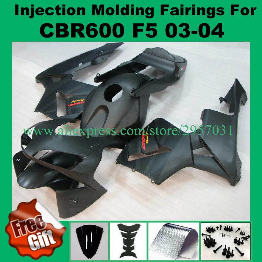 

Free screws+gifts Injection mold for HONDA CBR600RR F5 03 04 Black I3250 CBR 600RR 2003 2004 cbr 600 ABS Fairings set