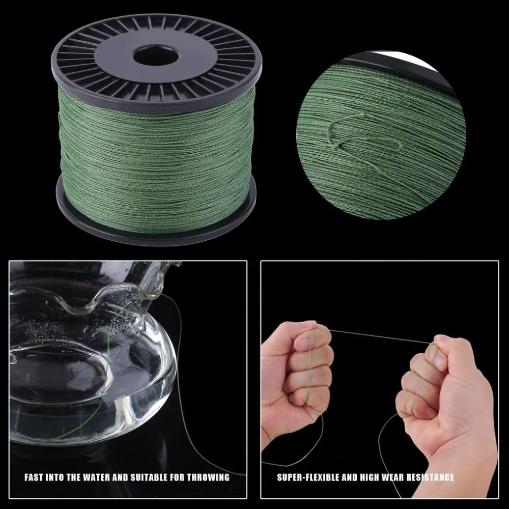 4 Stands Weaves Fish Rope High Capacity 500M 10L PE Braided Fishing