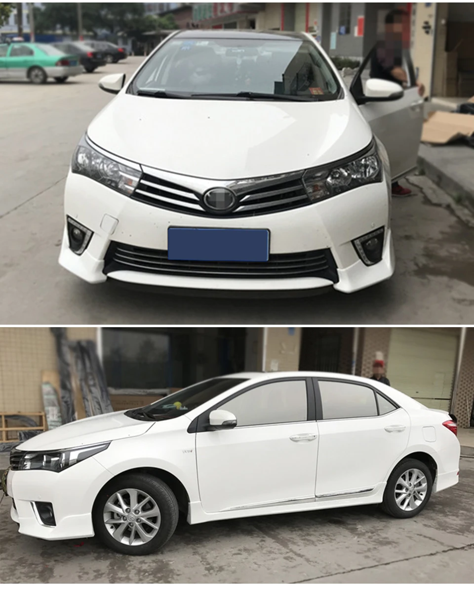 Обвес бампера для Toyota Corolla бампер губы- год PP пластик губы спойлер спортивный автомобиль окружает Передние Губы