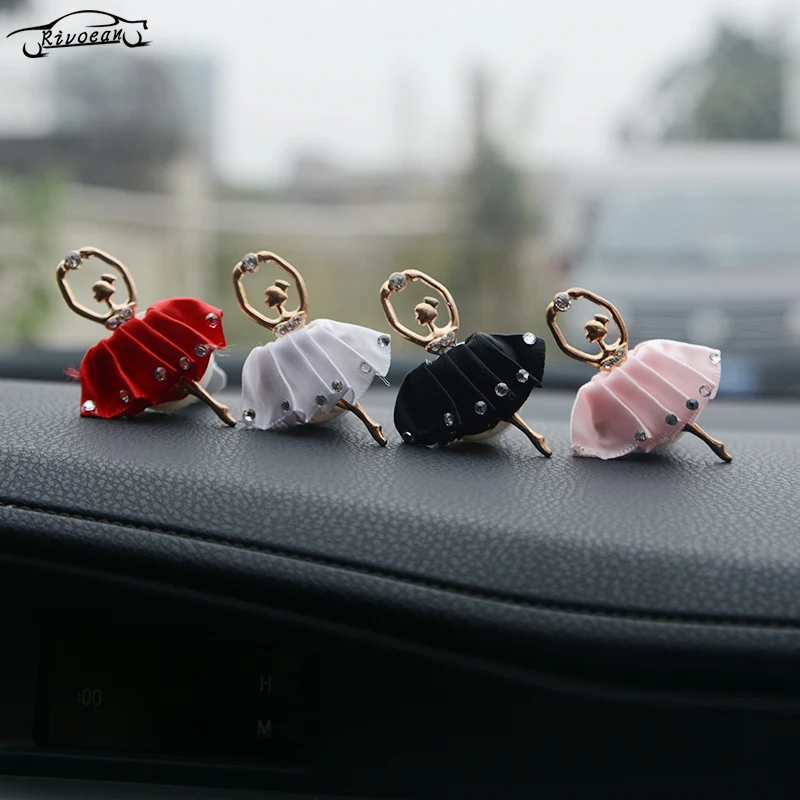 

4 Colors Auto Outlet Air Freshener Solid Fragrance Car Air Vent Perfume Car Styling High Quality Diamond Ballet Girl Auto Decors
