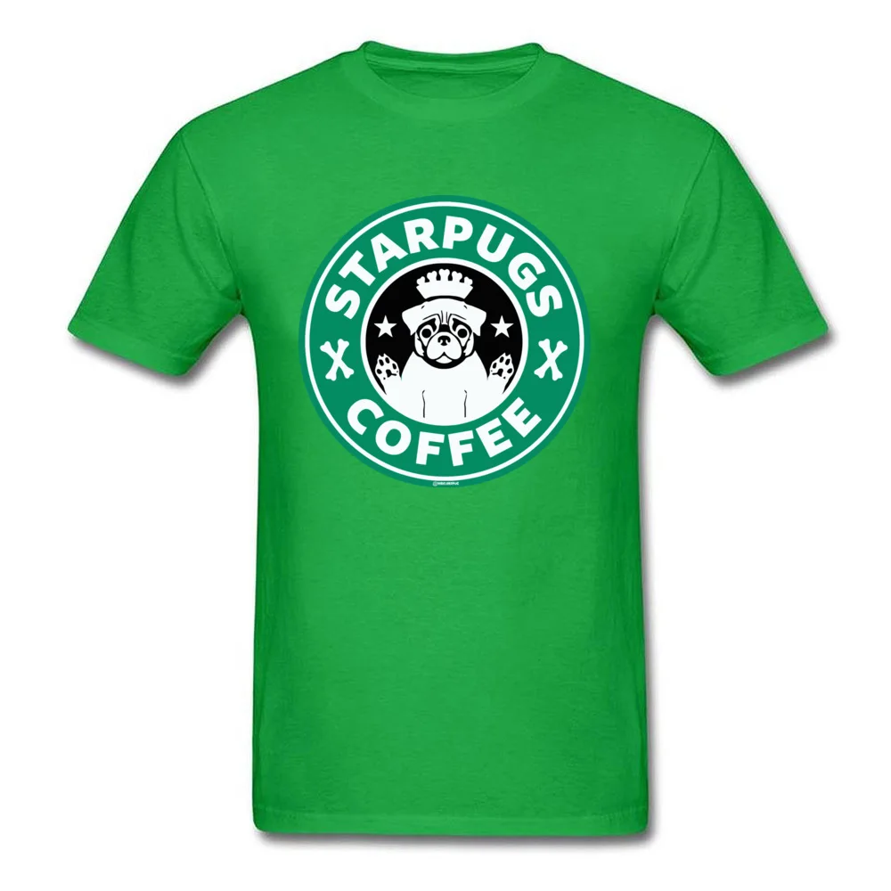 Men Dominant Comics Tops T Shirt Round Neck NEW YEAR DAY Cotton Fabric T-shirts Funny Short Sleeve Starpugs Coffee T Shirts Starpugs Coffee green