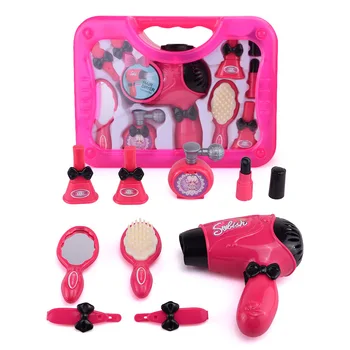 

Girls Toys Pink Plastic Children Make Up Kit Set Hairdressing Toy DIY Fun Cosmetics Hair Dryer Kids Simulation Toy Birthday Gift