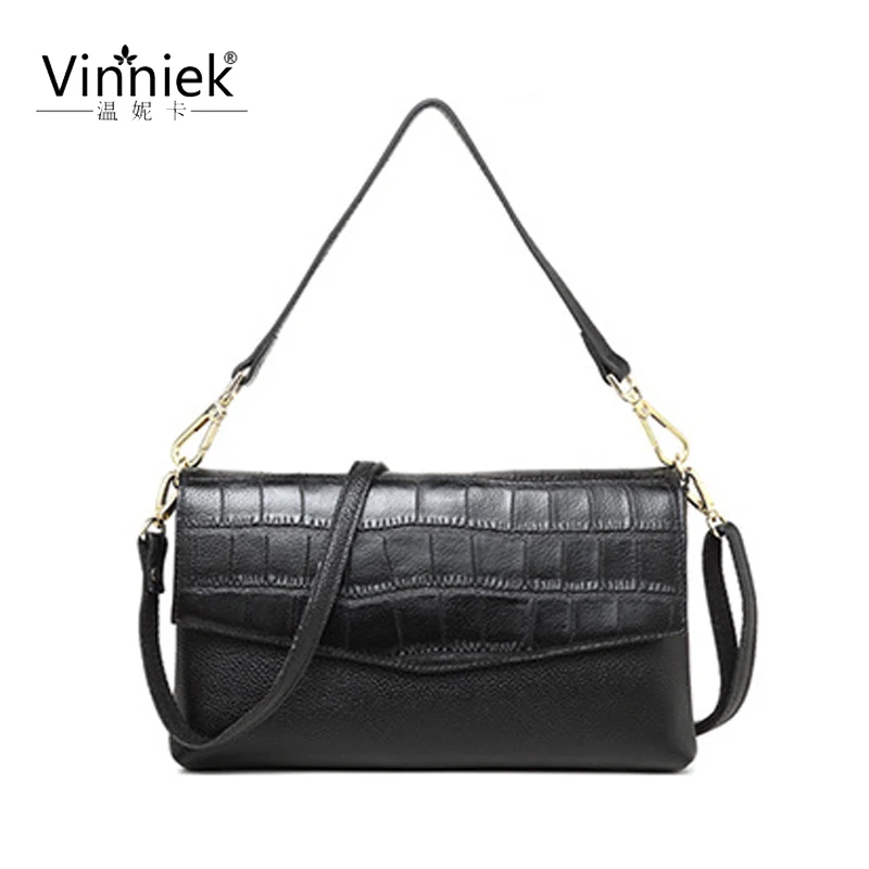

New 100% genuine leather women bag fashion lady handbag lichee pattern Solid color casual shoulder bag messenger bags