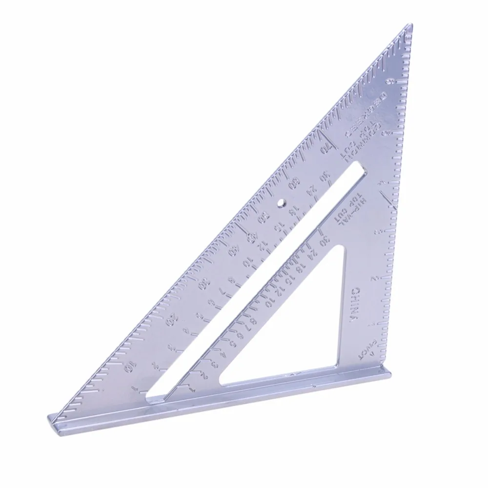 Алюминиевый сплав скорость квадратный транспортир Miter обрамление Tri-Square линии Scriber измерения Столярный инструмент треугольная линейка
