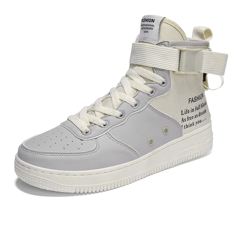 

BACKCAMEL 2018 Autumn New High-top Leather Men's Boots Breathable Hole British Shoes Increase Breathale Casual Boots Hot