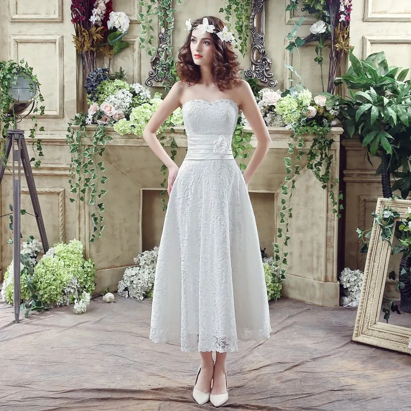 tea length casual wedding dresses