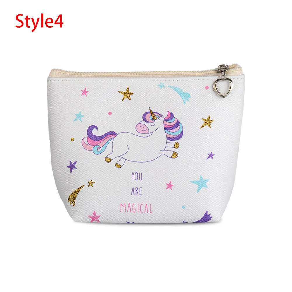 Seamless Pattern With Cute Cartoon Little Unicorn Leather Zipper Clutch Bag Wallet Large Capacity Long Purse For Women Personalized