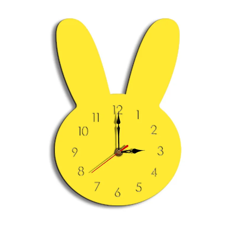 European Creative wall clock Children's room silent Creative cartoon kindergarten cute rabbit clock wall hangings home decor