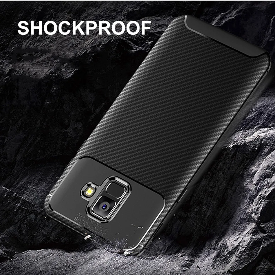 Case For Samsung A8 A530 Silicone Cover Back Shell Carbon Fiber ShockProof TPU Case For Samsung Galaxy A8 Plus A730 A8