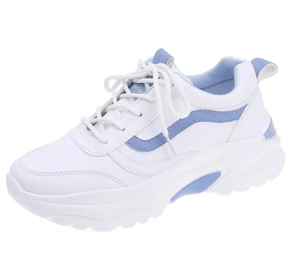 

2019 Fashion Women Casual Shoes Woman Comfortable Breathable White Flats Female Platform Sneakers Chaussure Femme chunky Sneaker