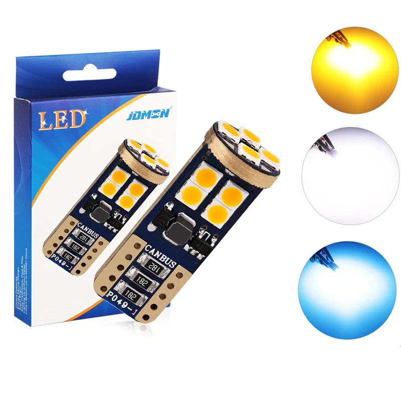 10 шт. T10 W5W 3030SMD 12В Светодиодные лампы сигнальные огни Canbus без ошибок светодиодные
