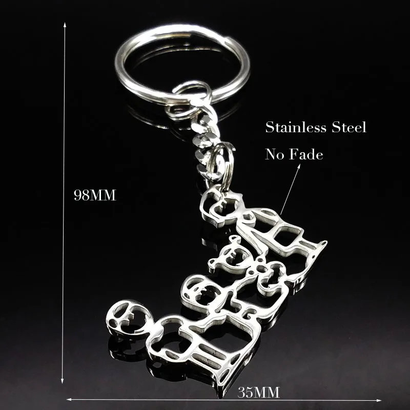 Llavero De Acero Inoxidable Para Familia Joyería Para Niño Y Niña Mamá Papá Color Plateado Regalos De Navidad K333s01 Fashion Keychain Keychain Fashionkeychain Gift Aliexpress