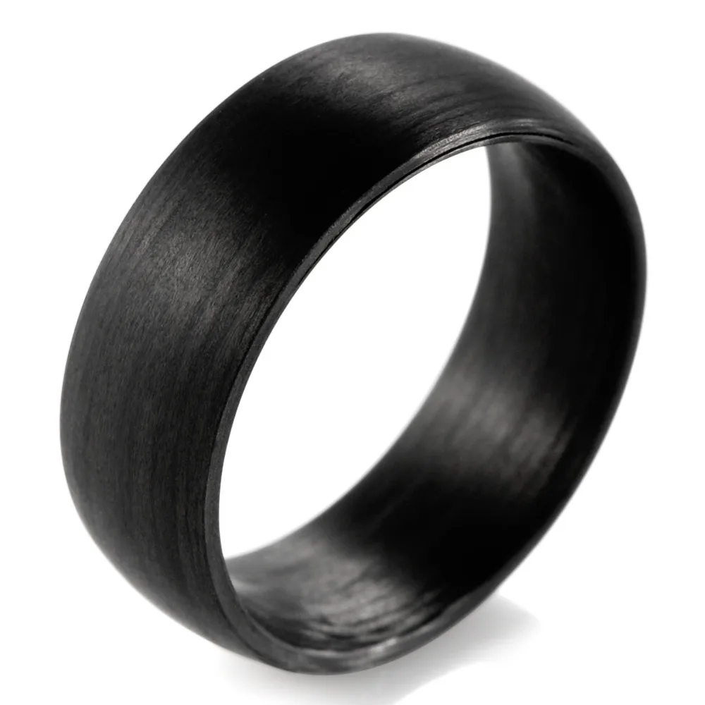 Shardon Domed 8mm Solid Black Carbon Fiber Ring With Matte Finishing Shardon Domed 8mm Solid Black Carbon Fiber Ring With Matte Finishing Wedding Band Men Jewelry In Bands From Accessories On