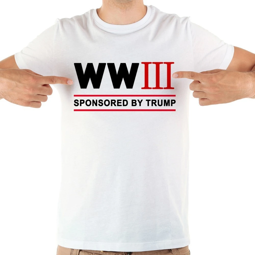Jollypeachブランドww3主催トランプおかしいtシャツ男性newホワイト半袖カジュアルオム世界戦争3 Tシャツ Tシャツ Aliexpress