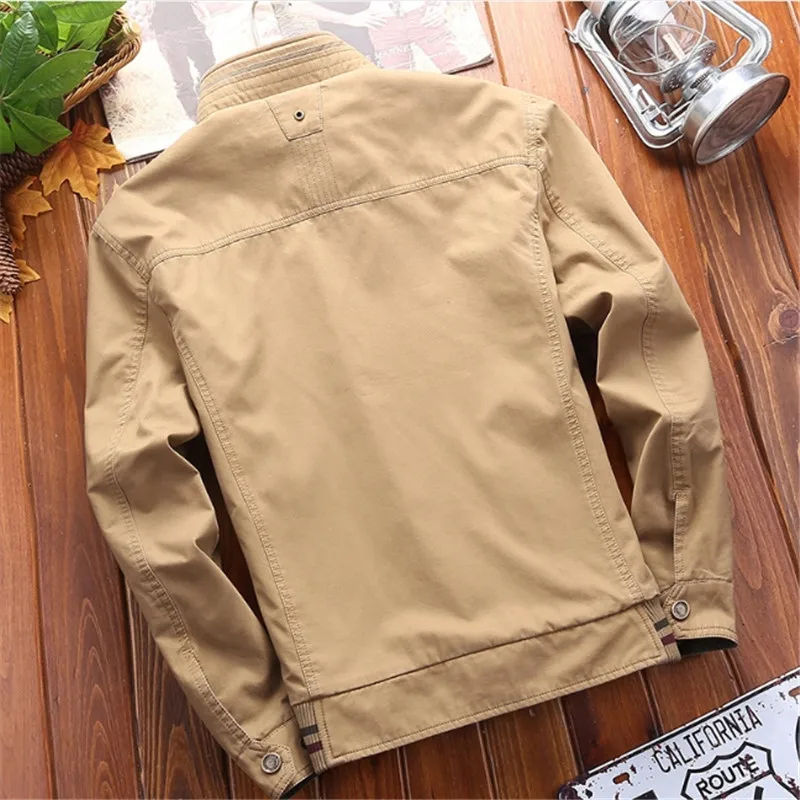 Мужская весенняя и осенняя куртка однотонная Miliar хлопковое пальто Afs ZDJP 6xl 7xl 8xl JEE плюс размер Стильное мужское двухстороннее Свободное пальто