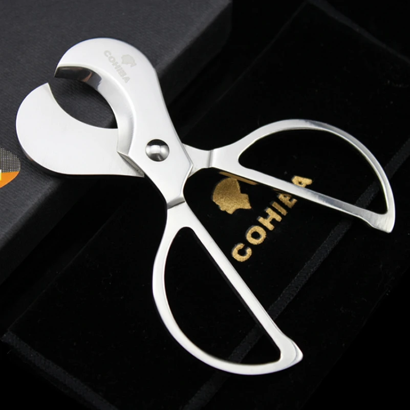 

Cohiba Cigar Cutter Stainless Steel Cigar Accessories Eagle Mouth Smoke Machine Cutting Tobacco Metal Cigar Cutter Scissors