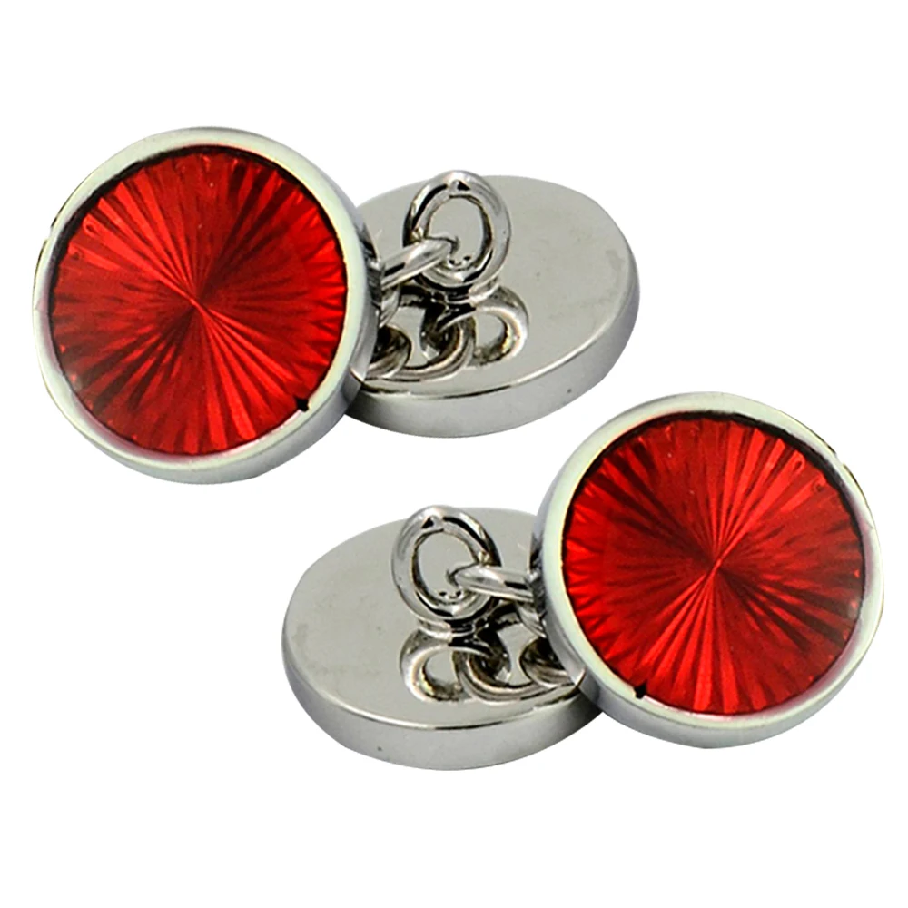 High quality mens shirt cufflinks plain round red cuff links cuff