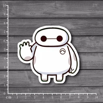 

Q-white Cute Baymax Hi Waterproof Stationery Suitcase Laptop Notebook Phone Decor DIY Car Styling Tide Brand Stickers[Single]