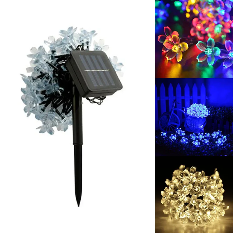 

Solar String Lights 50 LED Fairy Blossom Flower Garden Lights for Home Lawn Patio Party Decoration ALI88